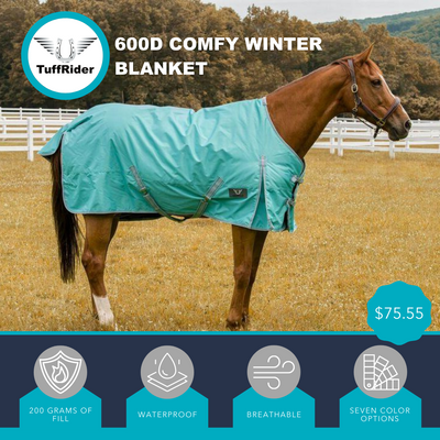 Tuffrider 600D Comfy Winter Blanket Medium Weight 200 gms Standard Neck