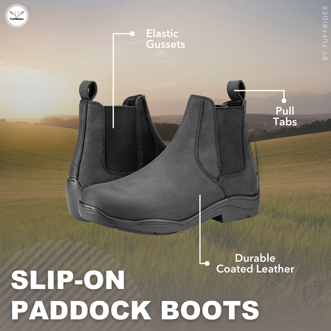 TuffRider Women Pull-On Coated Leather Paddock Boots