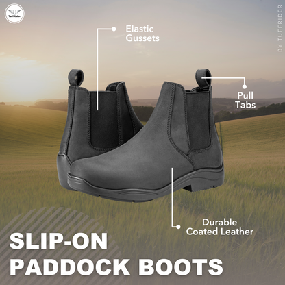 TuffRider Women Pull-On Coated Leather Paddock Boots