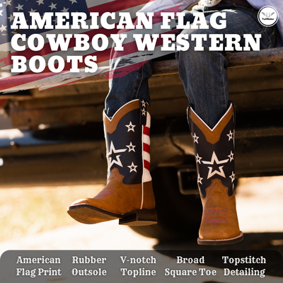 TuffRider Toddler American Flag Cowboy Western Boots