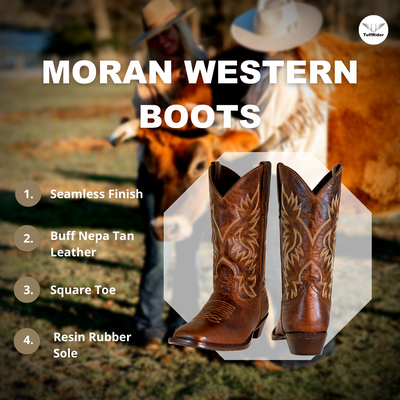 TuffRider Women Moran Leather Square Toe Western Boots