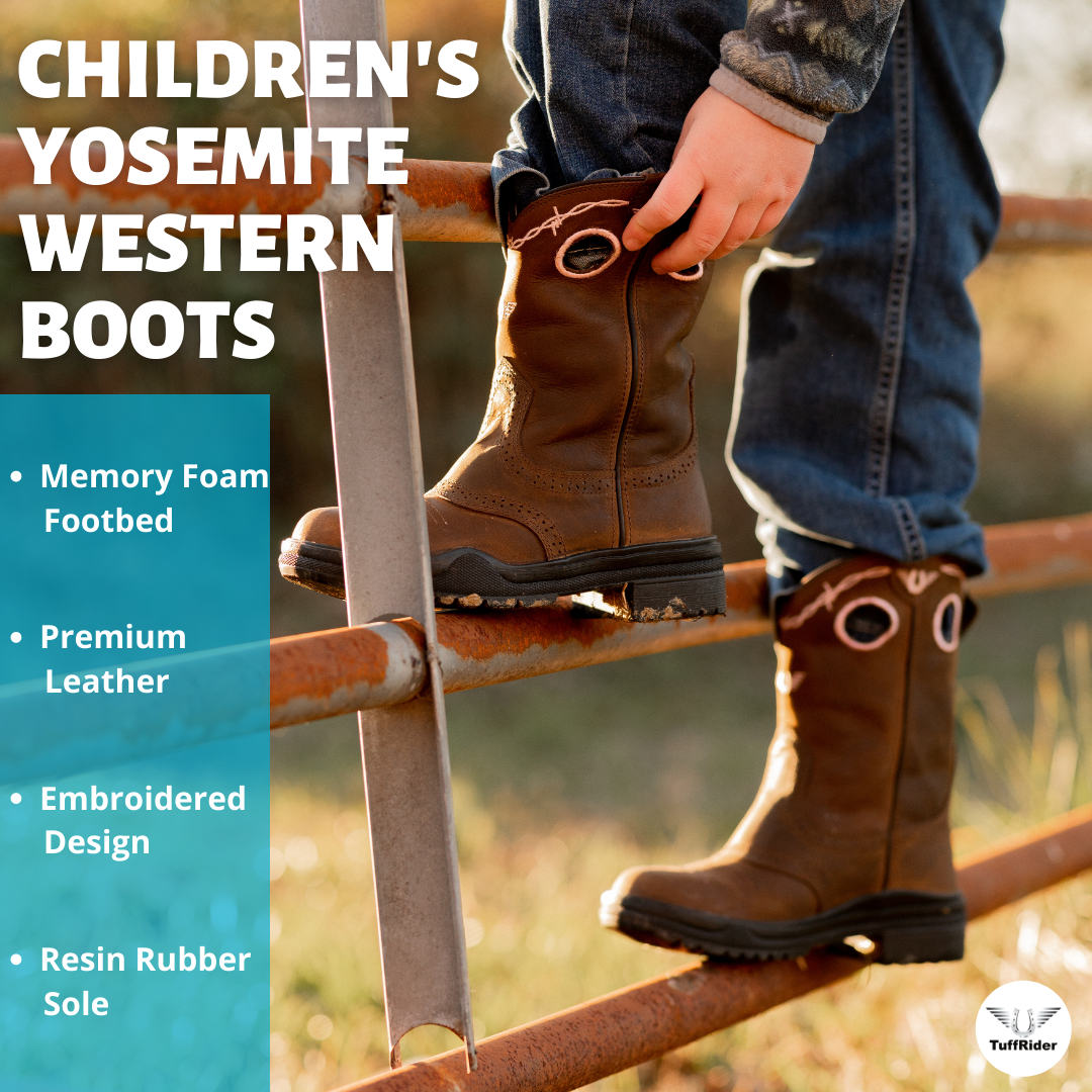 TuffRider Toddler s Yosemite Round Toe Western Boot Brown 4T