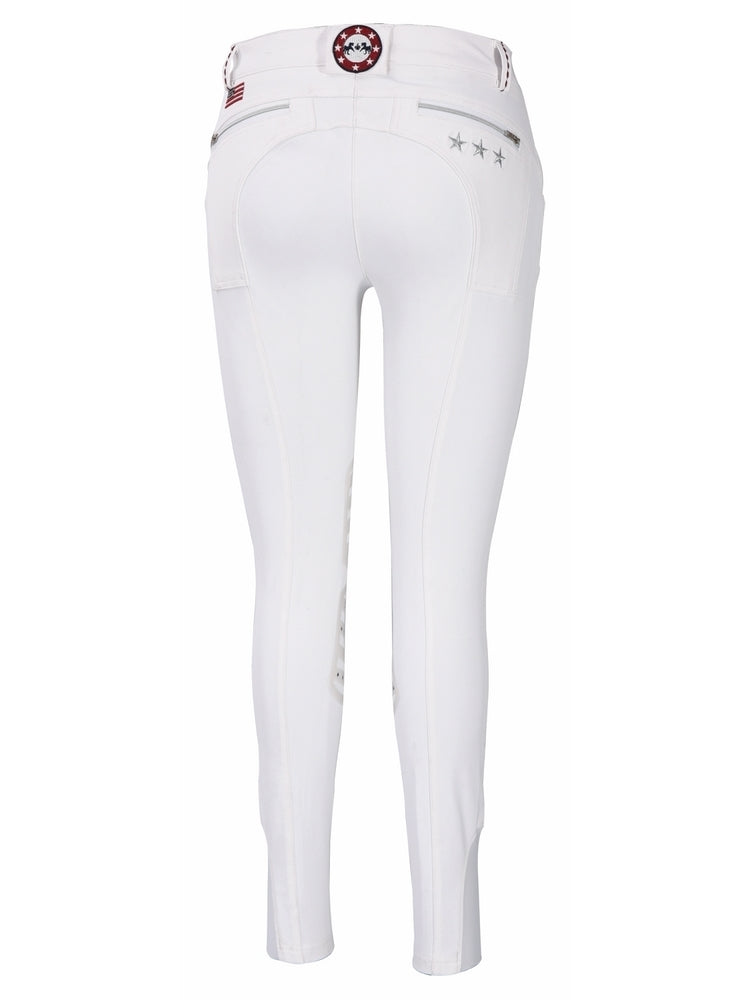 Equine Couture Ladies Stars & Stripes Silicone Knee Patch Breeches_2