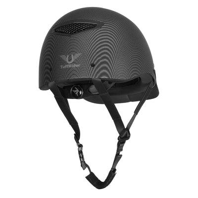 TuffRider Carbon Fiber Shell Helmet| Schooling Protective Head Gear for Equestrian Riders - SEI Certified, Tough and Durable - Black | Size - Large_3466