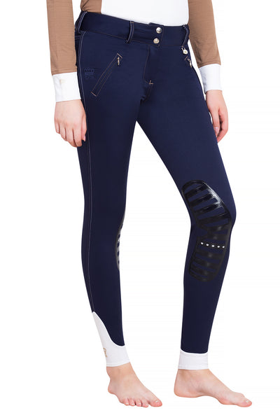 George H Morris Ladies Derby Silicone Knee Patch Breeches_727