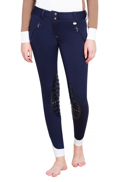 George H Morris Ladies Derby Silicone Knee Patch Breeches_726