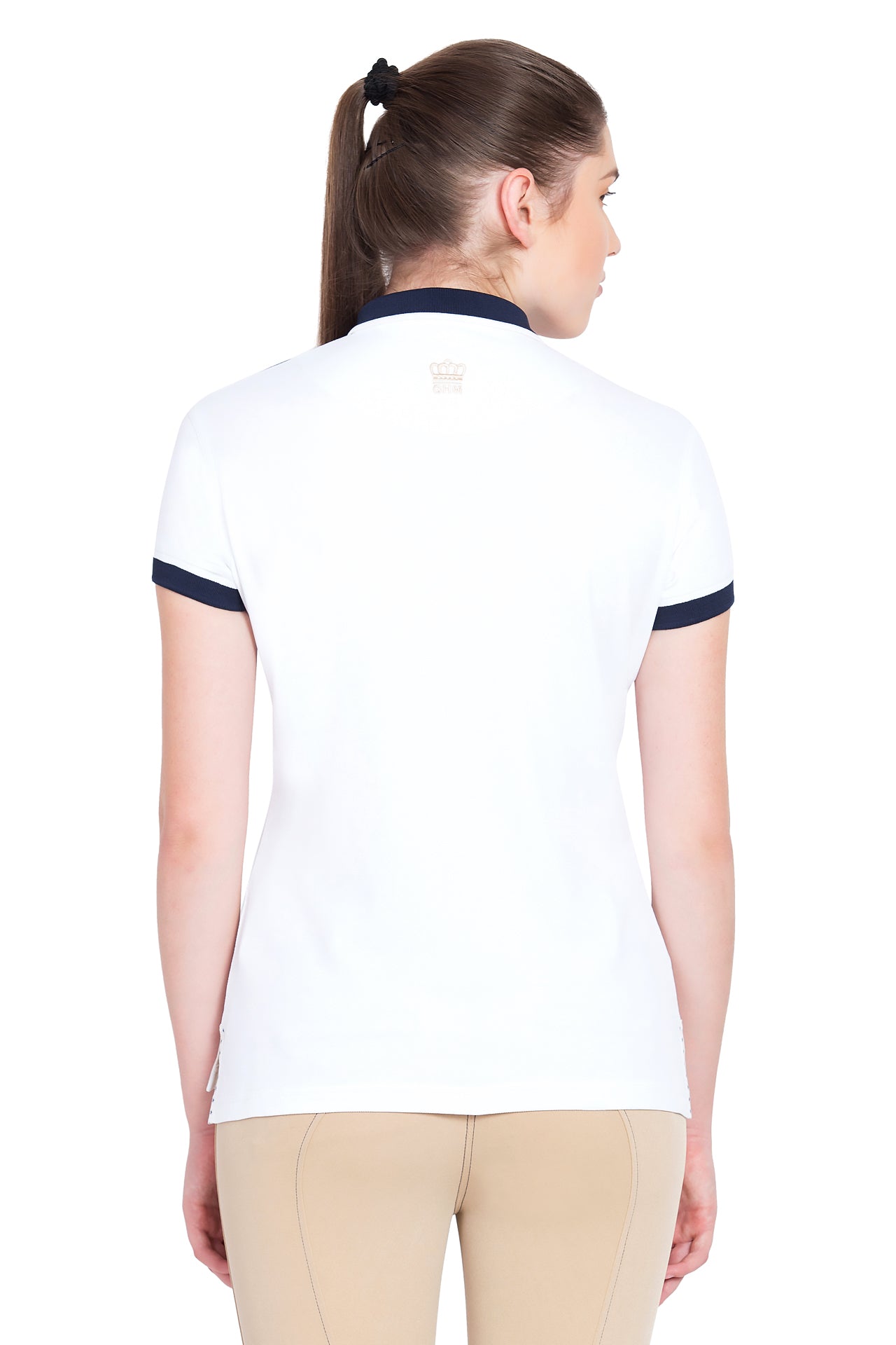 George H Morris Ladies Hunter Short Sleeve Polo Sport Shirt_4587