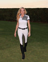 George H Morris Ladies Hunter Short Sleeve Polo Sport Shirt_4590