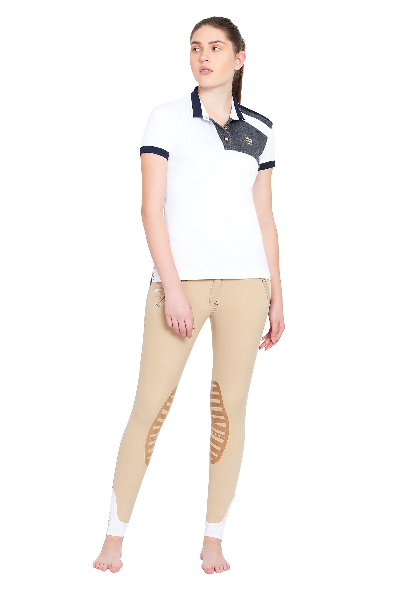 George H Morris Ladies Hunter Short Sleeve Polo Sport Shirt_4589