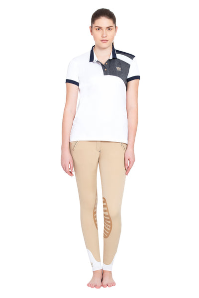 George H Morris Ladies Hunter Short Sleeve Polo Sport Shirt_4588