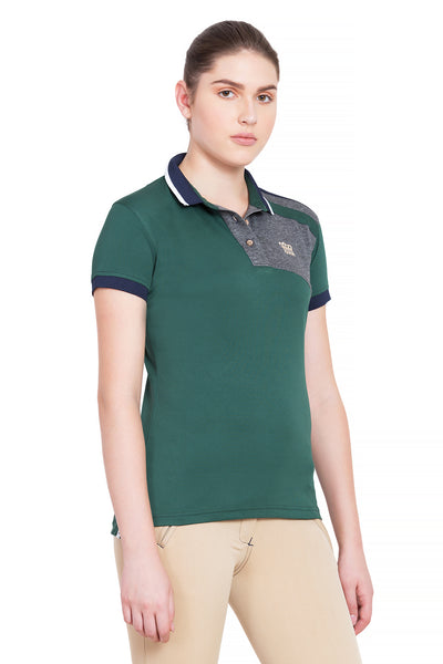 George H Morris Ladies Hunter Short Sleeve Polo Sport Shirt_4594