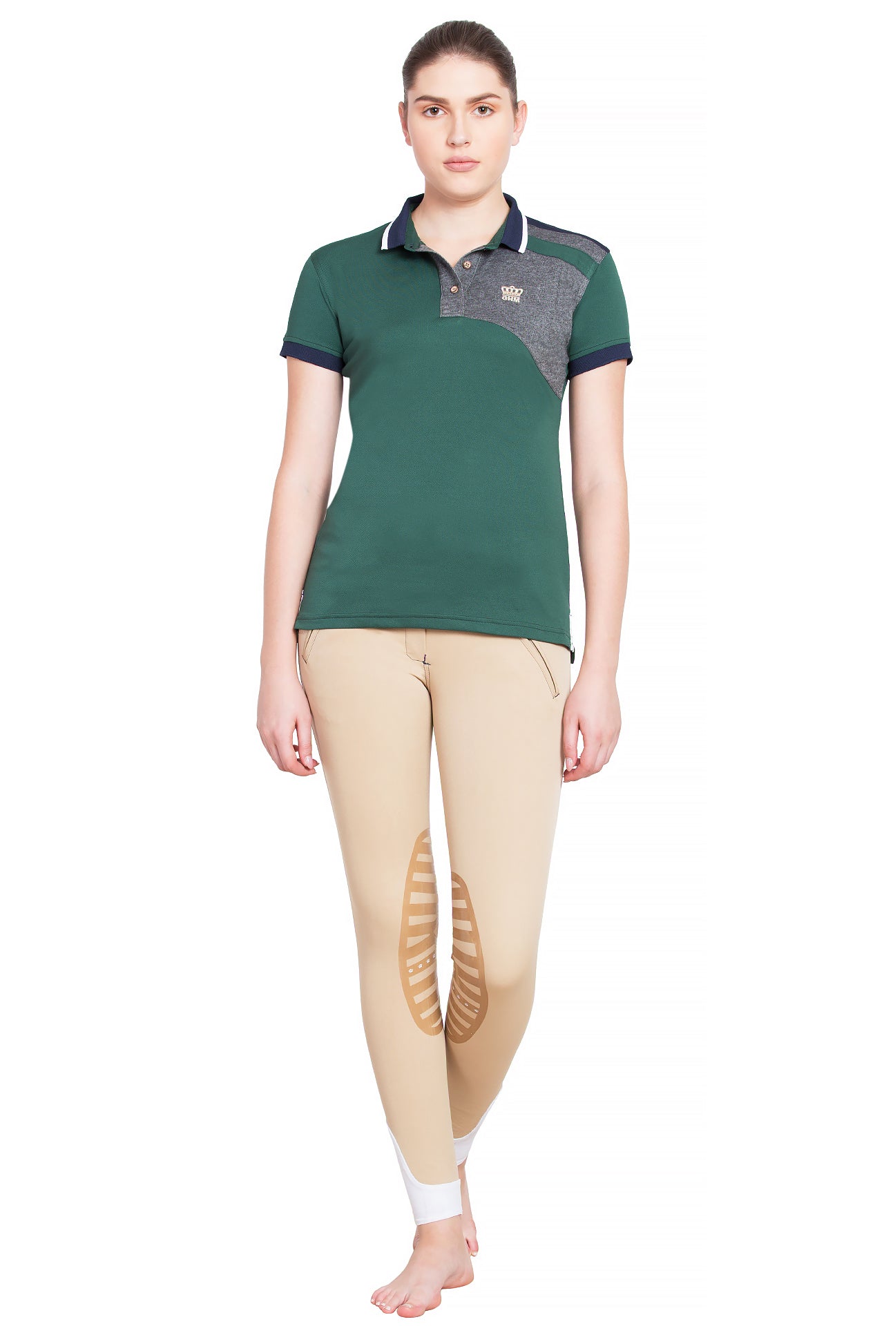 George H Morris Ladies Hunter Short Sleeve Polo Sport Shirt_4596