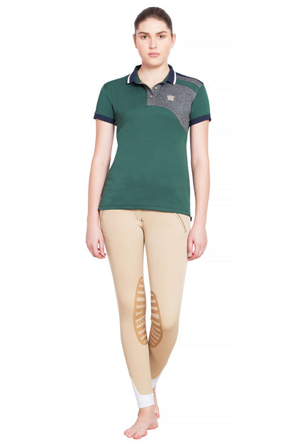 George H Morris Ladies Hunter Short Sleeve Polo Sport Shirt_4596