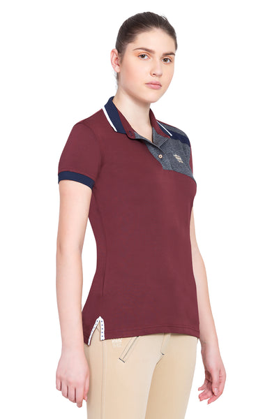 George H Morris Ladies Hunter Short Sleeve Polo Sport Shirt_4599