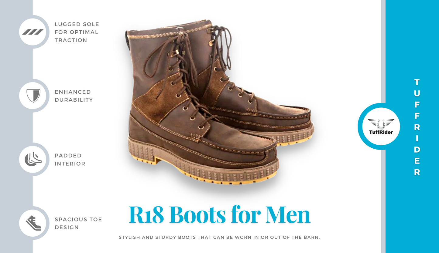 TuffRider Men Nubuck Leather High-Top R18 Boots