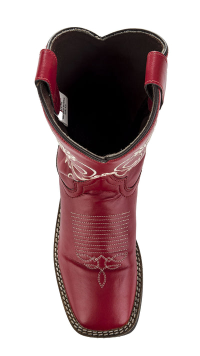 TuffRider Children's Fire Red Floral Western Boot