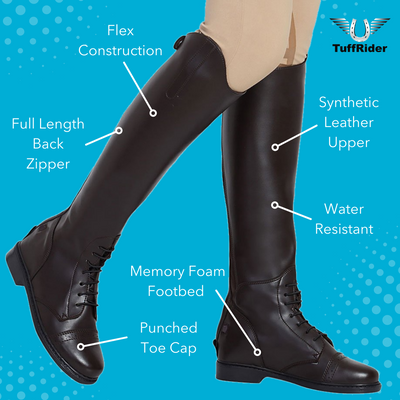 TuffRider Women Synthetic Leather Starter Back Zipper Field Boots