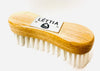 Lettia Face Brush Wood Back Metal Logo
