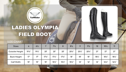 TuffRider Women Leather Back Zipper Olympia Field Boots