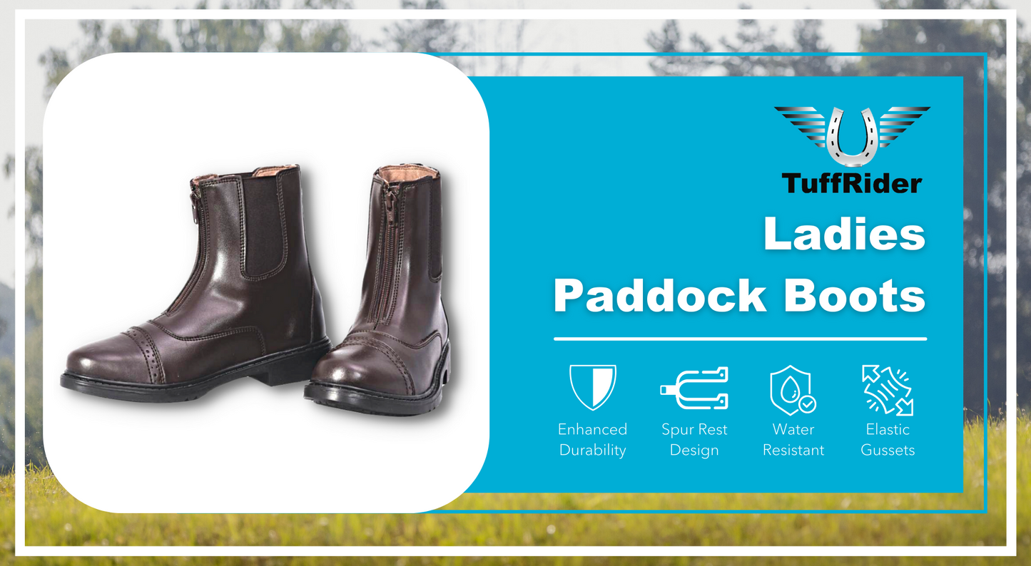 TuffRider Women Starter Synthetic Leather Front Zipper Paddock Boots