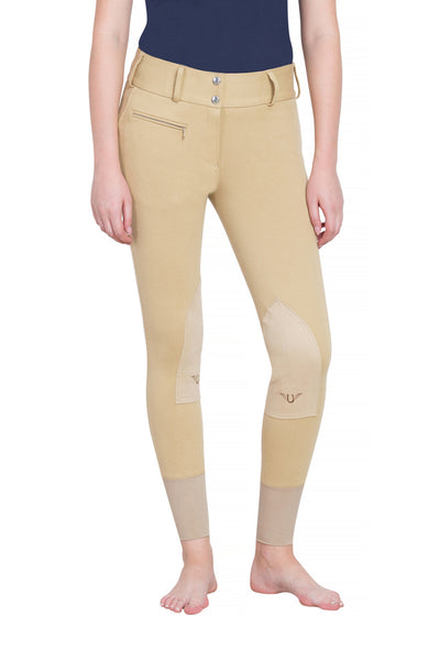 TuffRider Ladies Cotton Lowrise Wide Waistband Knee Patch Breeches_3
