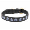Halo Dog Collar - Leather with Snowflake Embroidery_2031