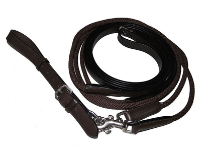 Henri de Rivel Advantage Draw Reins - Rounded Nylon / Leather Snap_5119