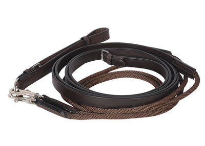 Henri de Rivel Advantage Draw Reins - Rounded Nylon / Leather Snap_5121