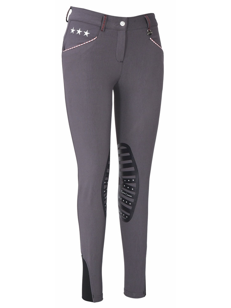 Equine Couture Ladies Stars & Stripes Silicone Knee Patch Breeches_5