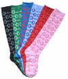 AWST Int'l Snaffle Bits Knee Socks- 6 Pack- Assorted Colors