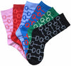 AWST Int'l Snaffle Bits Crew Socks- 6 Pack- Assorted Colors