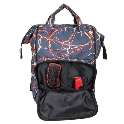 AWST Int'l Lila Snaffle Bit Bridles Backpack and Laptop Case- Navy
