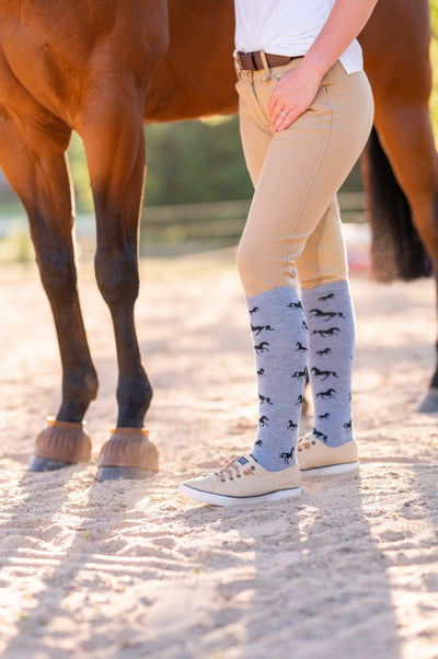 AWST Int'l. Ladies' "Lila" Horses All Over Knee Socks-6 Pack