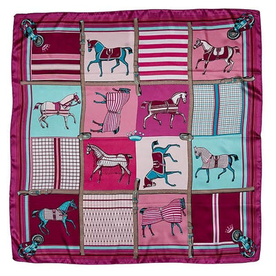 AWST Int'l Horse in Blankets Silky Scarf