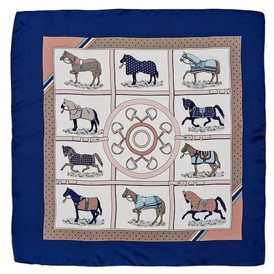 AWST Int'l Horses in Blankets Satin Scarf