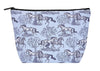 AWST Int'l "Lila" Blue Toile Large Cosmetic Pouch