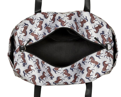 AWST Intl "Lila" Galloping Bay Horses Duffle Bag