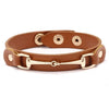 AWST Int'l Vegan Leather Bracelet w/Gold Tone Snaffle Bit