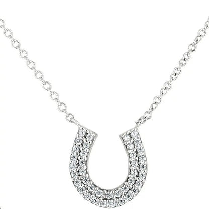 AWST Int'l Rhodium & CZ Horseshoe Necklace