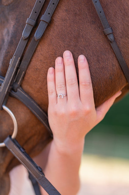 AWST Int'l Sterling Silver & Clear CZ Horseshoe Ring