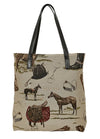 AWST Int'l Equestrian Tapestry Pattern Tote Bag w/ Snaffle Bit