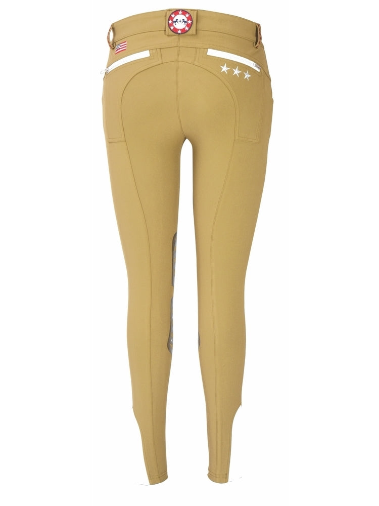 Equine Couture Ladies Stars & Stripes Silicone Knee Patch Breeches_8