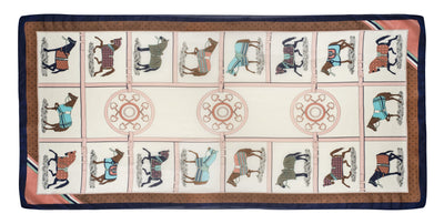 AWST Int'l. 100 % Silk Scarf- Horses in Blankets