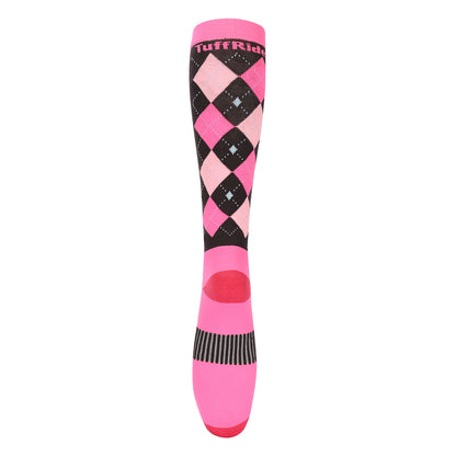 TUFFRIDER NEON VENTILATED ARGYLE SOCKS_5461