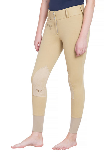 TuffRider Ladies Cotton Lowrise Wide Waistband Knee Patch Breeches_5