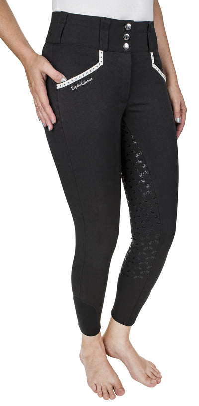 Equine Couture Women Nicole Full Silicone Printed Seat Breeches in White