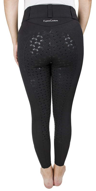 Equine Couture Women Nicole Full Silicone Printed Seat Breeches in White